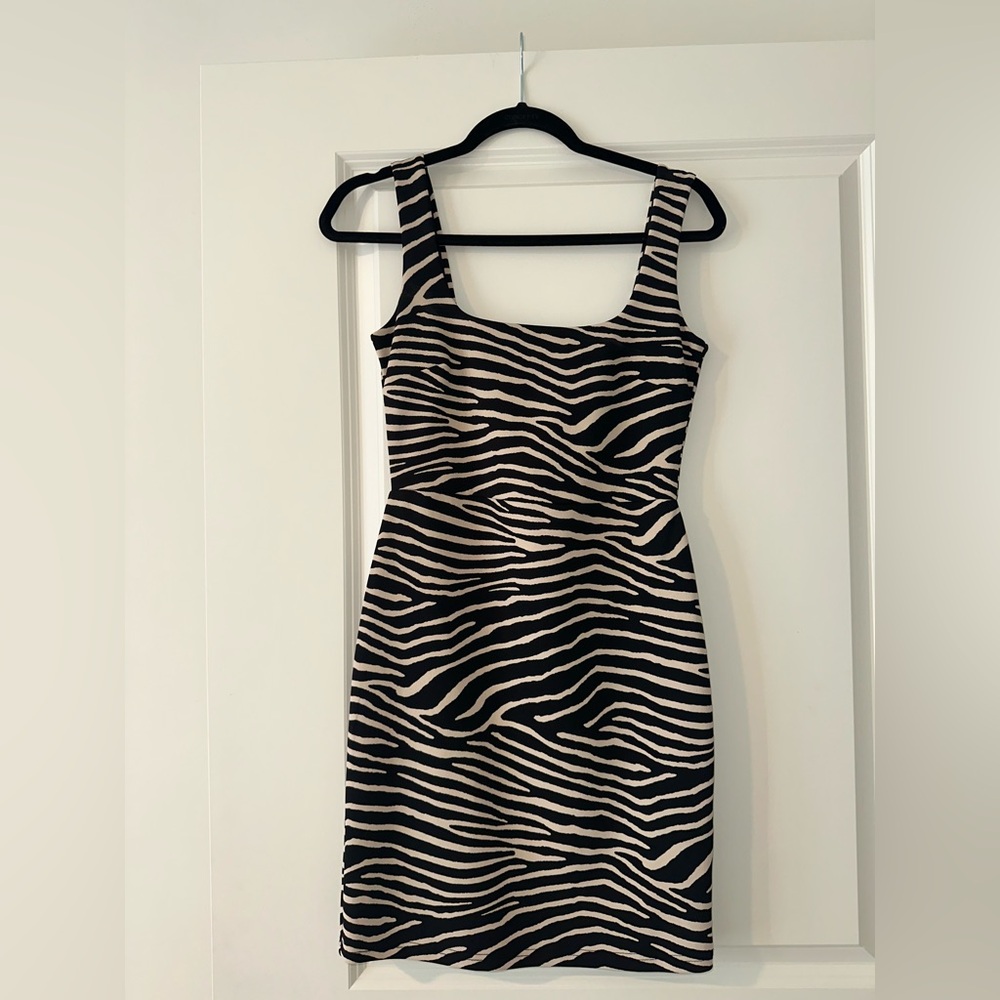 H&M Zebra Print Midi Bodycon Dress